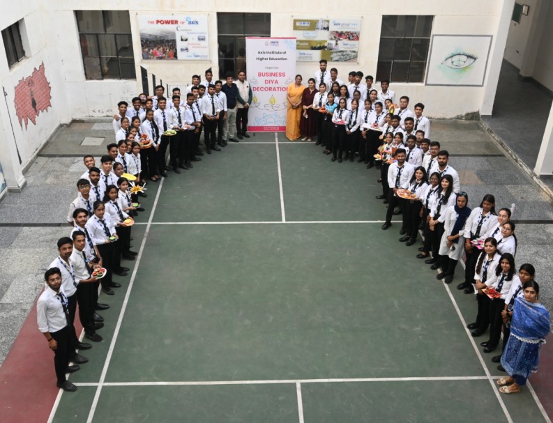 Axis Institute of Higher Education Hosts Business Diya Decoration Competition for Management Students